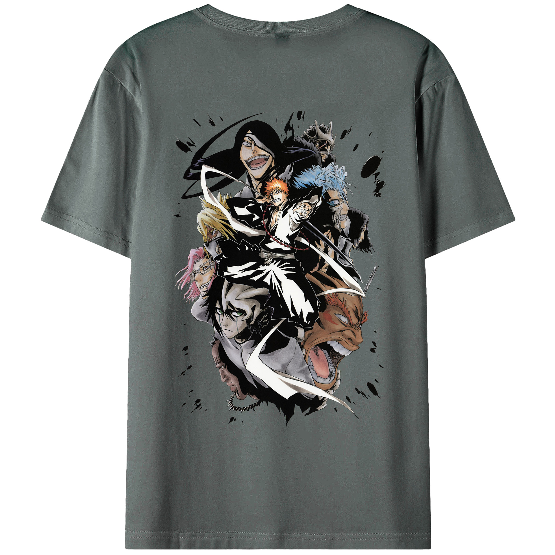 （画像用） ブリーチ 黒崎一護（くろさき いちご）BLEACH Kurosaki Ichigo 綿100％ メンズ半袖Tシャツ（バックプリント） 通気性